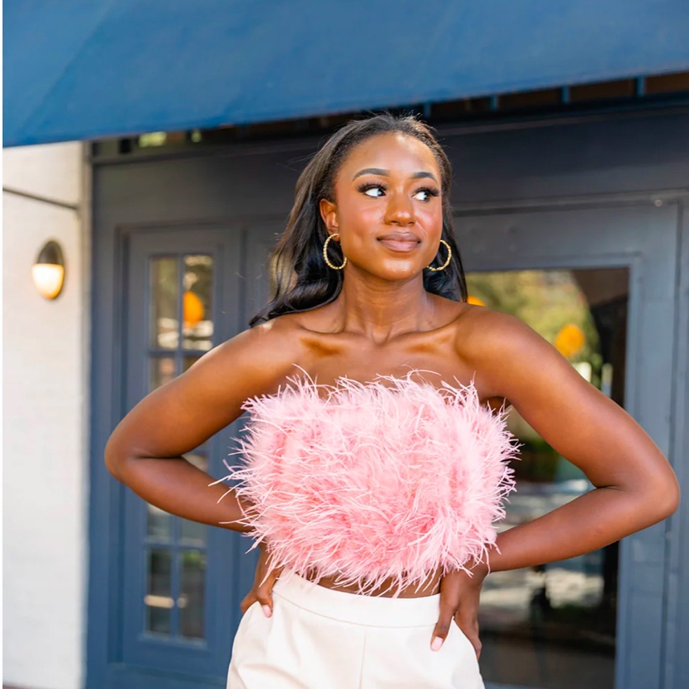 INWT buddyLove Rose gold pink feather tube top